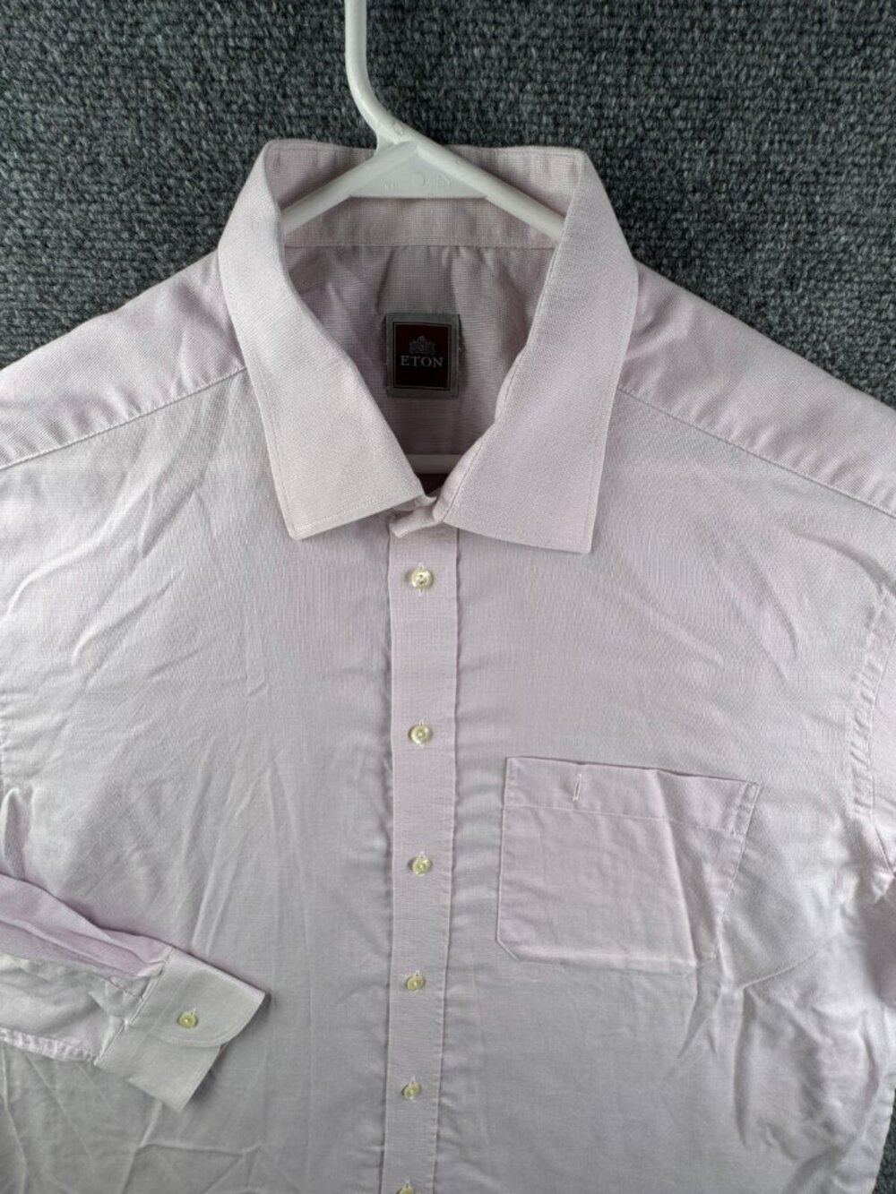 Eton Long Sleeve Button Up Dress Shirt Men Adult Pink Size 45 Cotton Designer